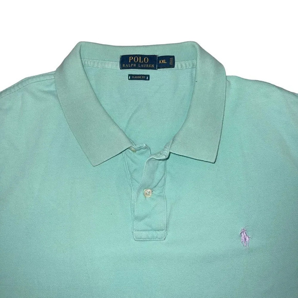 Polo Ralph Lauren Aqua Iconic Mesh Polo Shirt XXL - Picture 3 of 6